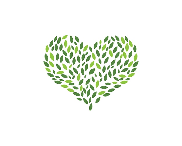 Vektor logos der grünen blattökologie naturelementvektor-ikonen