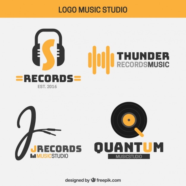 Logos der modernen musikstudio