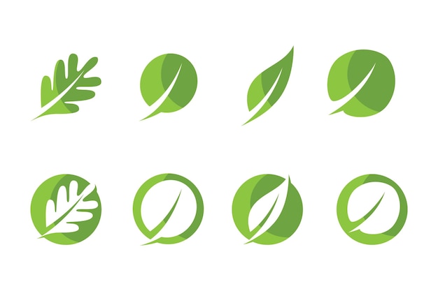 Logos des grünen baumblattökologie-naturelementvektors