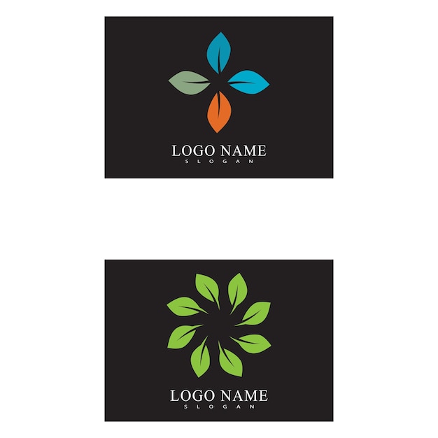 Logos des grünen blattökologienaturelementvektors