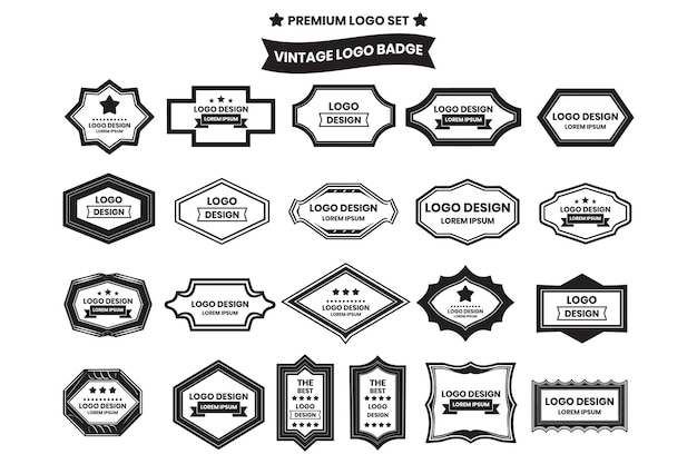 Vektor logos und abzeichen im vintage-stil, isoliert auf dem hintergrund