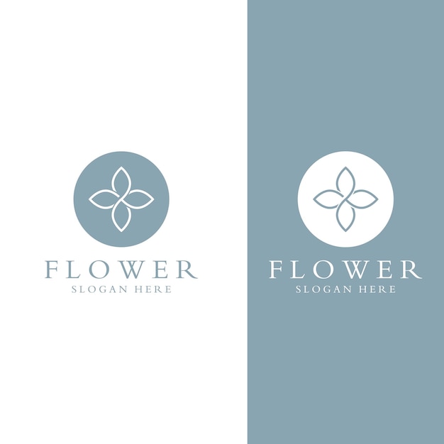 Logos von blumen, rosen, lotusblumen und anderen arten von blumen durch die verwendung des designkonzepts einer vektorillustrationsvorlage