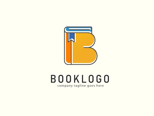 Vektor logotyp buchstabe b deckbuch mit markierungsband verwendbares logo-design für buchhandlung buchfirma verlag enzyklopädie bibliothek bildung logo-konzept
