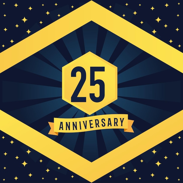 Logotyp-Design zum 25-jährigen Jubiläum mit blauem Twist-Infinity-Design mit mehreren Linien