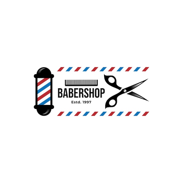 Logotyp für barbershop-vektorvorlage