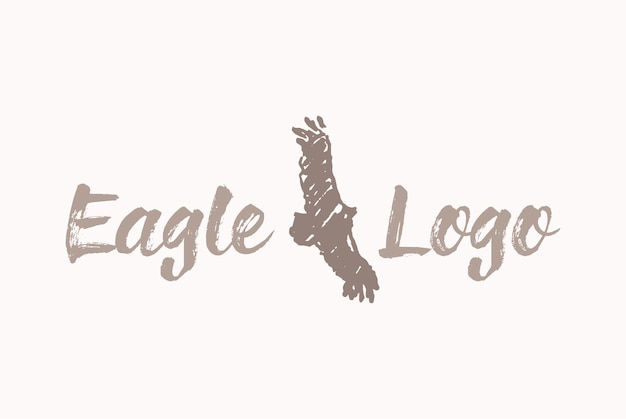 Logotyp mit handgezeichneter Adlerillustration, Skizze