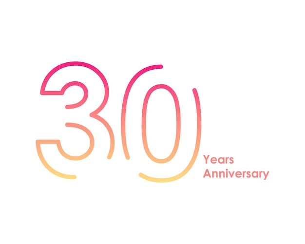 Logotyp zum 30-jährigen Jubiläum mit goldfarbenen Schriftnummern aus einer verbundenen Linie