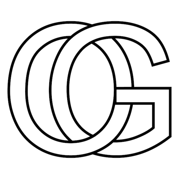 Vektor logozeichen og go icon doppelte buchstaben logo g o