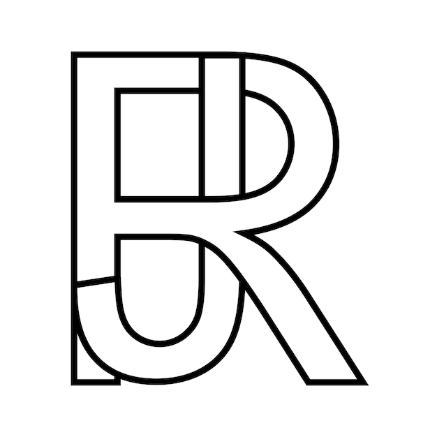 Logozeichen rj jr Ikon doppelte Buchstaben Logotyp r j