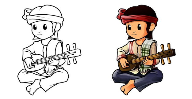 Lokale Musiker Cartoon Malvorlagen für Kinder
