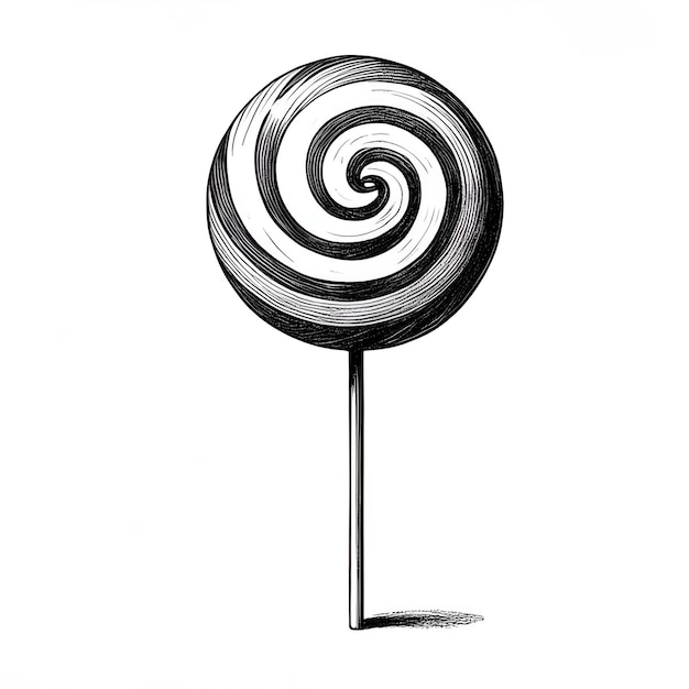 Lollipop-vektor monochrome skizze zeichnung schwarz-weiß-monochrome gravur-stil