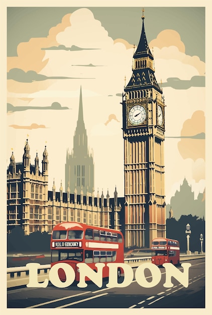 Vektor londoner retro-poster