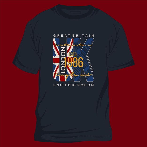 Vektor londongrafisches t-shirt design typografie vektor illustration casual style