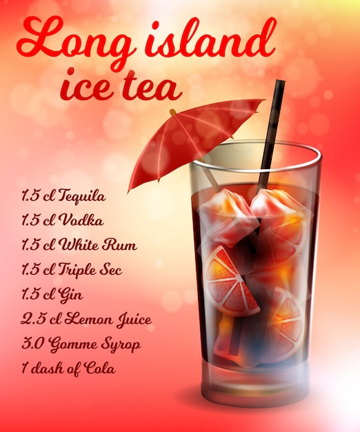 Long island ice tea alkohol cocktail rezept menüvorlage