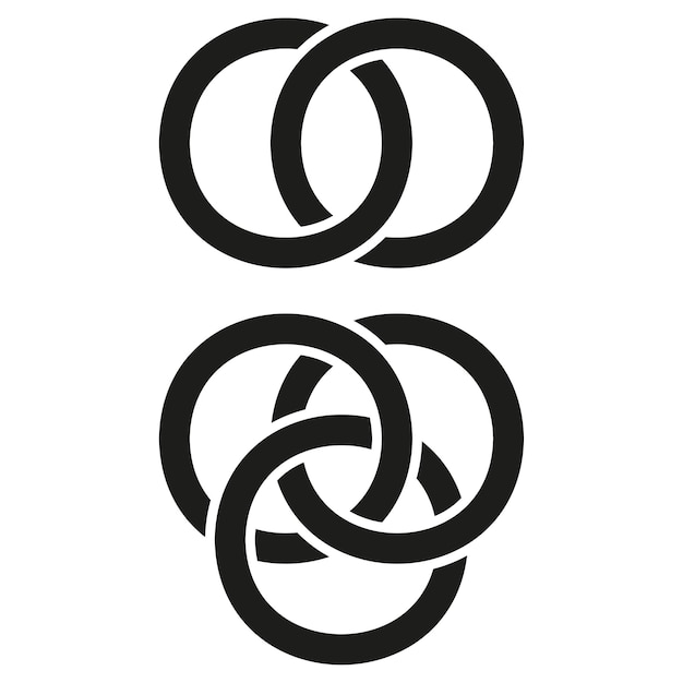 Loop-Kreis-Symbol Überlappung von Ringfiguren Fettgewichtiges abstraktes Symbol Vektor abgerundete Form
