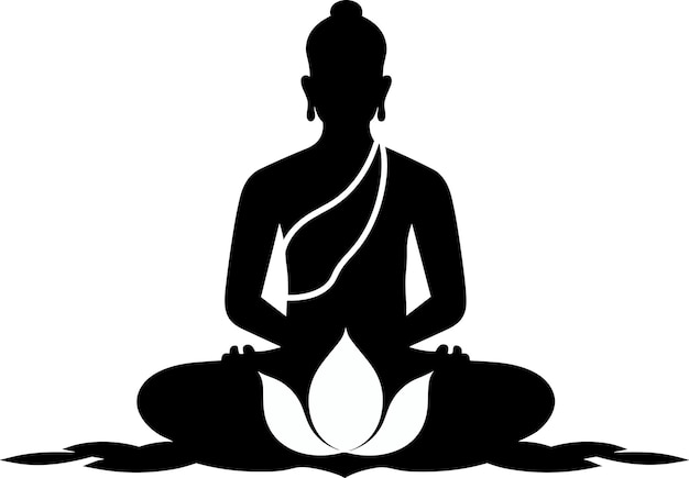 Lord Buddha-Vektorillustration für Logos, Tätowierungen, Aufkleber und Wanddekorationen