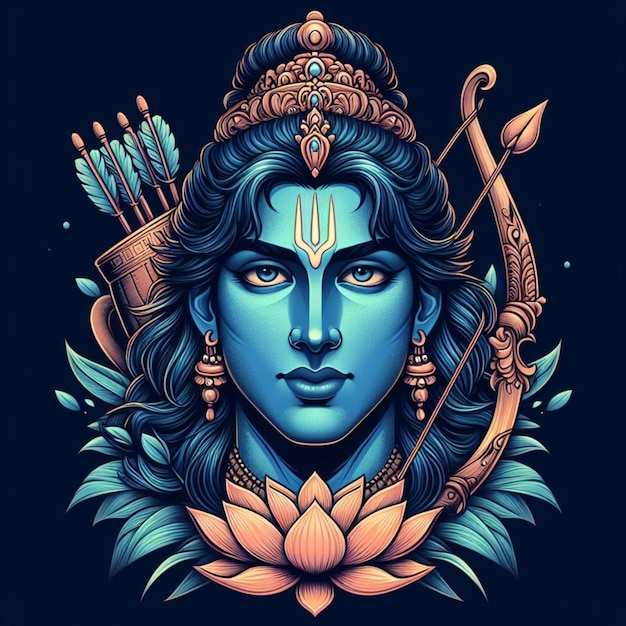 Vektor lord shree ram-vektorillustration