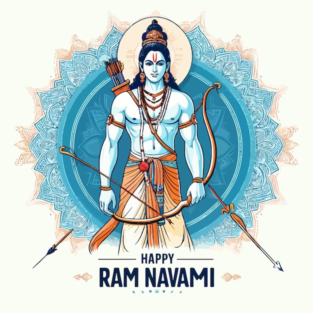 Lord Shri Ram Vector Illustration Ram Navami besonderer indischer Festgott.