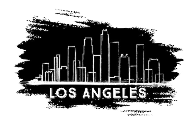 Los angeles-skyline-silhouette. handgezeichnete skizze. geschäftsreise- und tourismuskonzept mit moderner architektur. bild für präsentationsbanner-plakat und website. vektor-illustration.