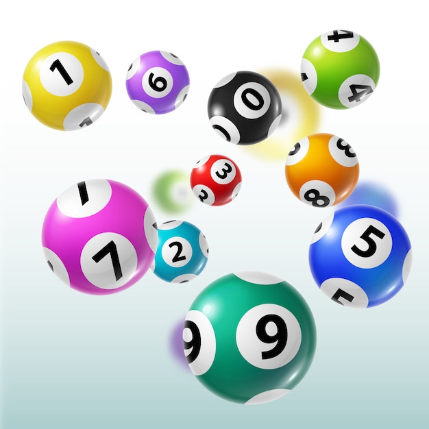 Vektor lotteriekugeln von bingo, lotto, keno-glücksspielen