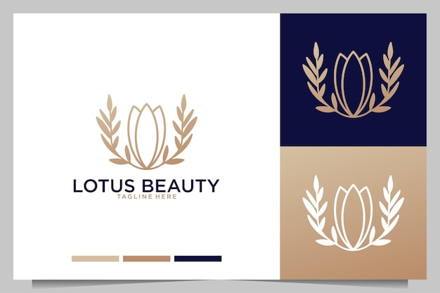 Lotus beauty elegante linie kunst logo-design