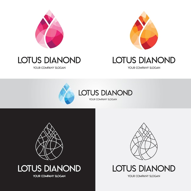 Vektor lotus-diamant-logo