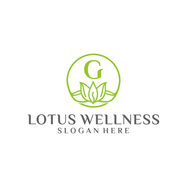 Vektor lotus g wellness-logo-design