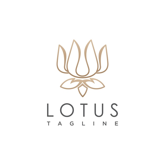 Lotus-logo-design mit goldenem kreativem konzept premium-vektor