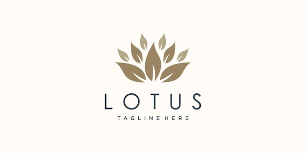 Lotus-logo-design mit kreativem modernem konzept premium-vektor