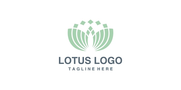 Lotus-Logo-Vektor mit kreativem einzigartigem Konzept Premium-Vektor