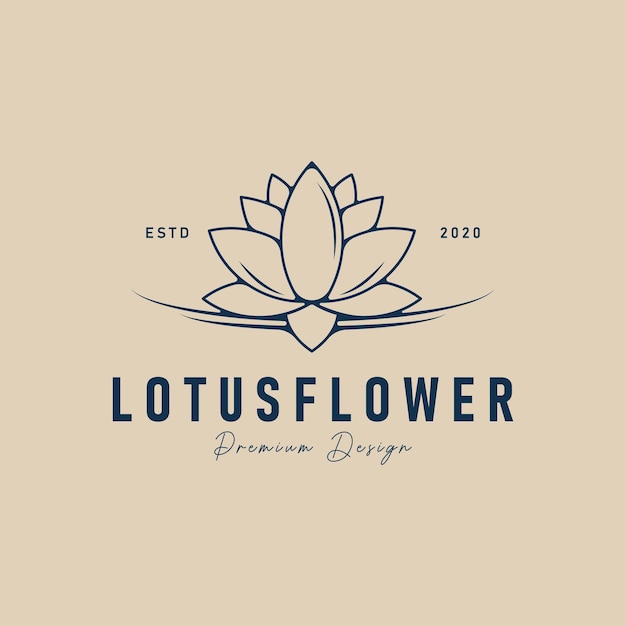 Lotusblumen-Design minimalistische Linienkunst Logo-Vorlage Vektor-Illustrationsdesign