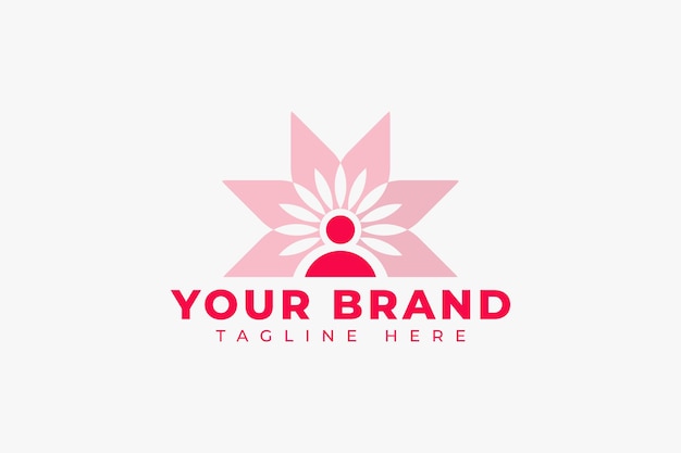 Lotusblumen-Yoga-Schönheits-Spa-Logo Design-Vorlage