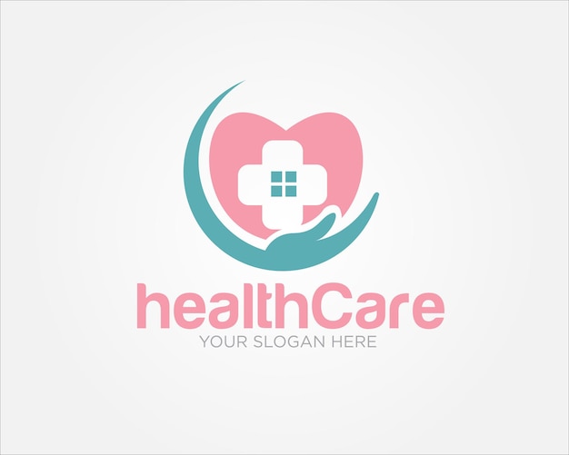 Vektor love health medizinische logo-designs für kliniken und krankenhäuser logo oder service