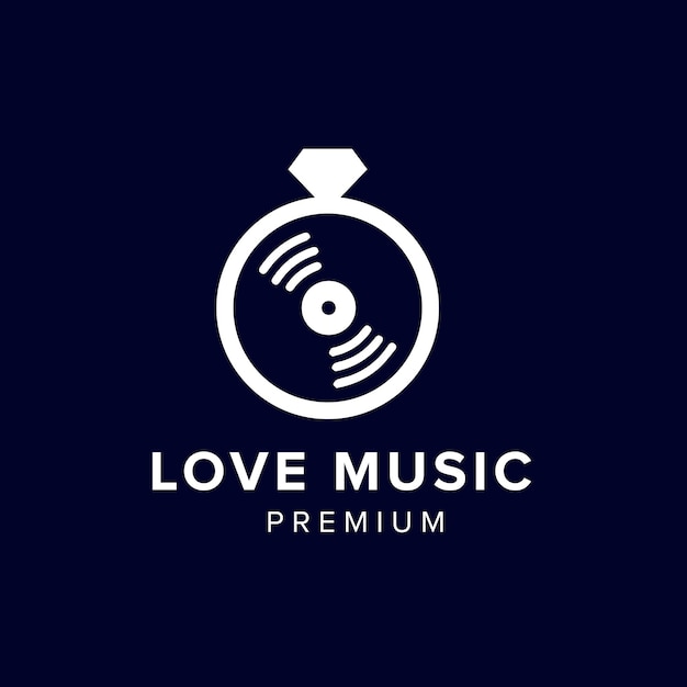 Love music logo vektor-ikonen-illustration