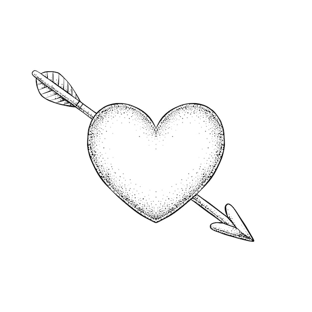 Vektor love shot illustration in schwarz-weiß-farbe