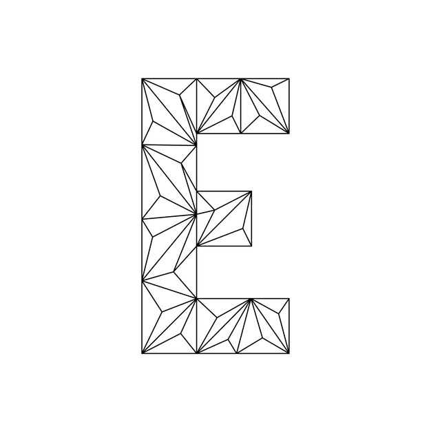 Vektor low-poly-alphabet-schriftart luxuriöser und eleganter geometrischer polygon-buchstabenvektor