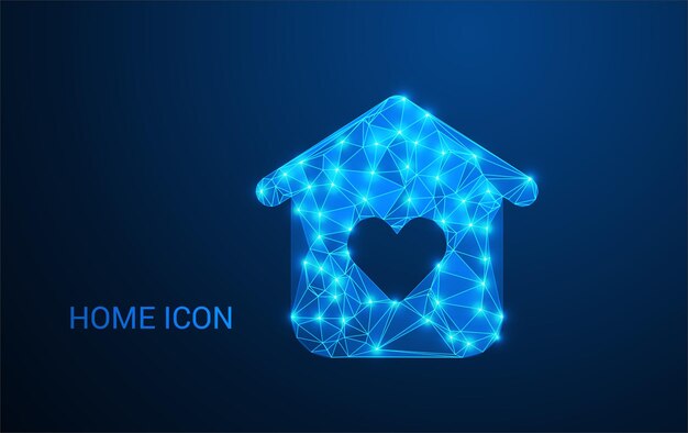 Low Poly Home Icon Design Stilisiertes 3D-Haus-Symbol für Apps Spiele Benutzeroberflächenkarten und digitale Schnittstellenelemente