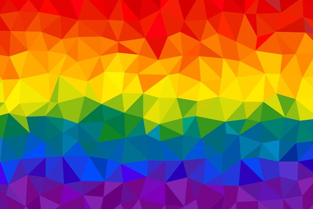 Low-poly-regenbogen-hintergrund polygonale gay-pride-lgbtq-flagge vektorillustration
