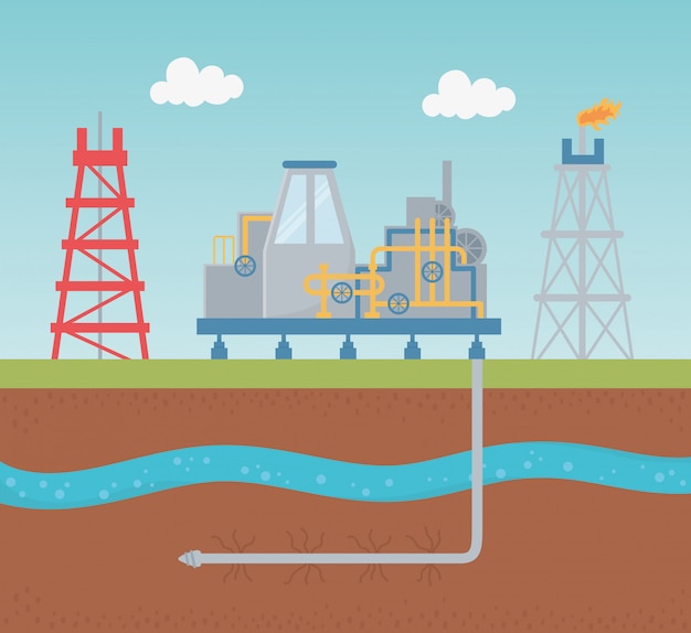 Ölpumpe mit Tank Extraktionsprozess Exploration Fracking