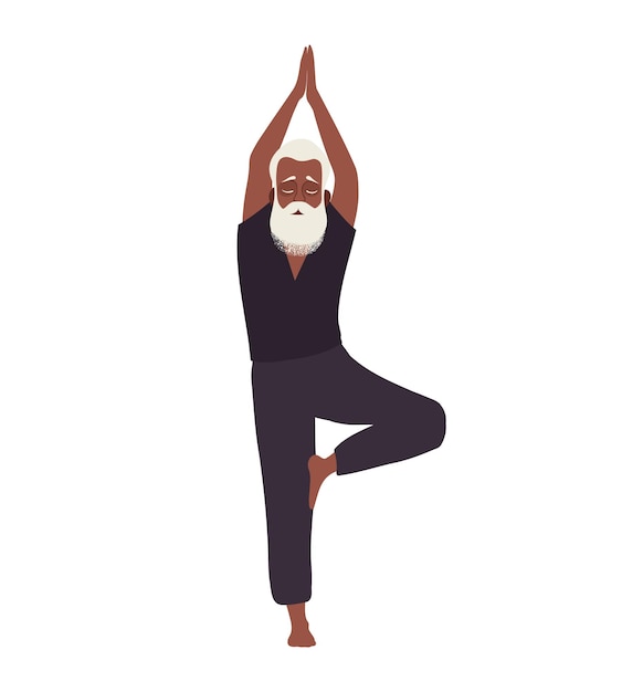 Älterer Mann macht Meditations-Yoga-Pose