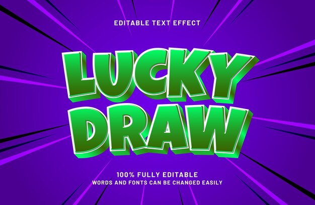 lucky draw bearbeitbarer Text-Effekt im einfachen und heldenhaften Text-Stil