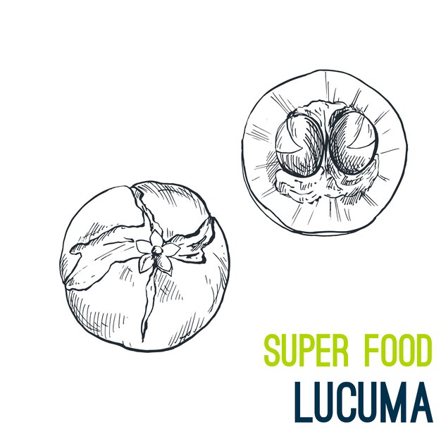 Lucuma, Super Food Hand gezeichnet