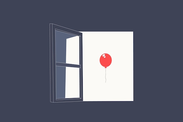 Luftballons, wie sie durch das fensterkonzept der einstellung von mitarbeitern bei der einstellung offener stellen, rekrutierung und gelegenheit gesehen werden