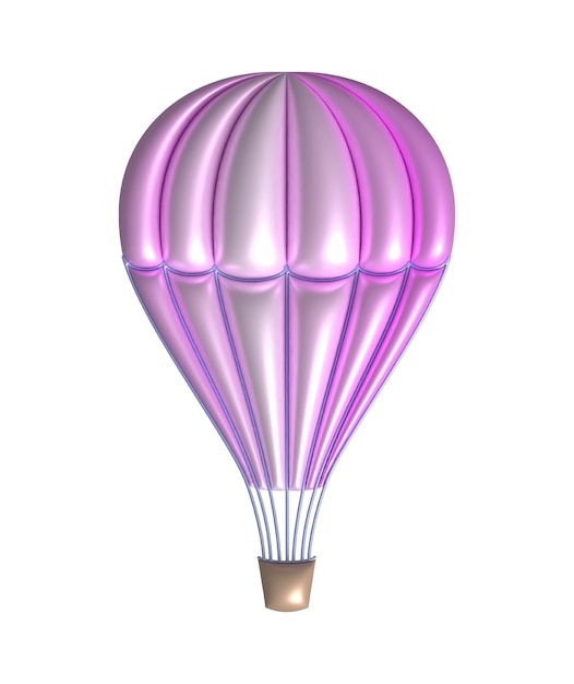 Luftfliegender rosa Ballon im 3D-Stil.