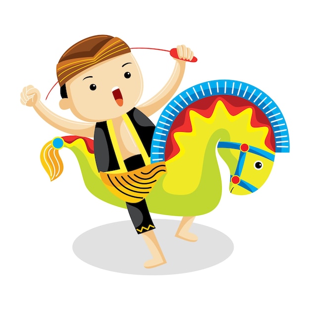 Lumping horse dance von ponorogo vector illustration