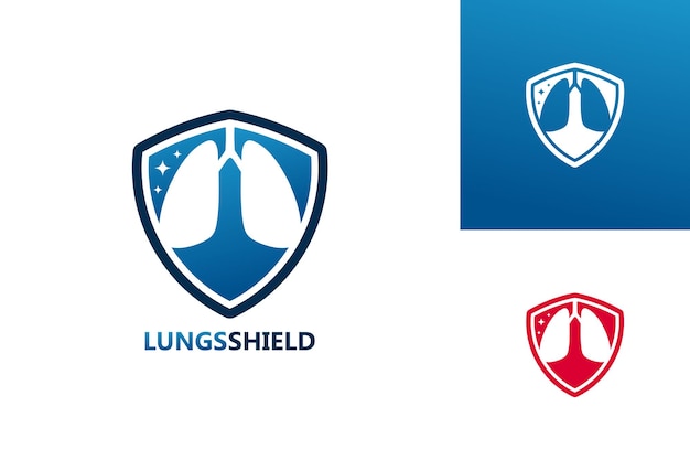 Lungen-schild-logo-template-design-vektor, emblem, design-konzept, kreatives symbol, icon