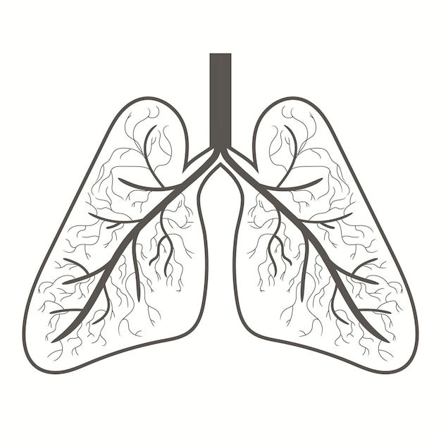 Lungen-symbol im flachen stil innere organe des menschlichen design-element-logos anatomie-medizin-konzept