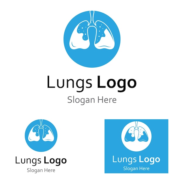 Lungengesundheitslogo und symbolvektor