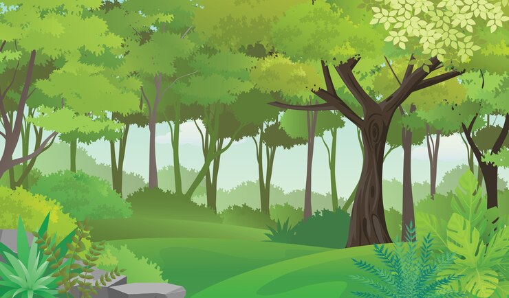Vektor lush forest illustration