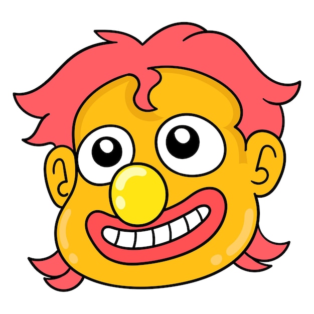 Vektor lustig make-up gesicht clown kopf unterhaltsam, vektor-illustration karton emoticon. doodle-icon-zeichnung